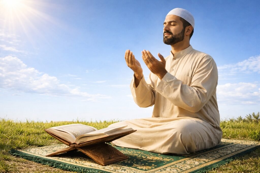 Name of Allah Al-Quddus mentioned in the Quran with Islamic calligraphy